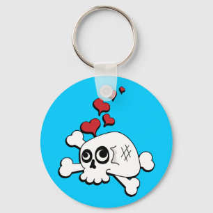 Skull and Hearts Key Ring