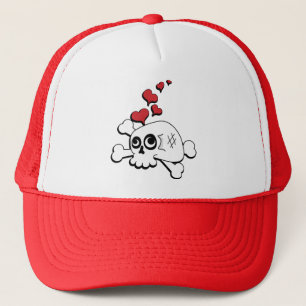 Skull and Hearts Trucker Hat