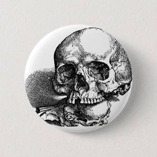 Skull and Jawbones Vintage sketch 6 Cm Round Badge