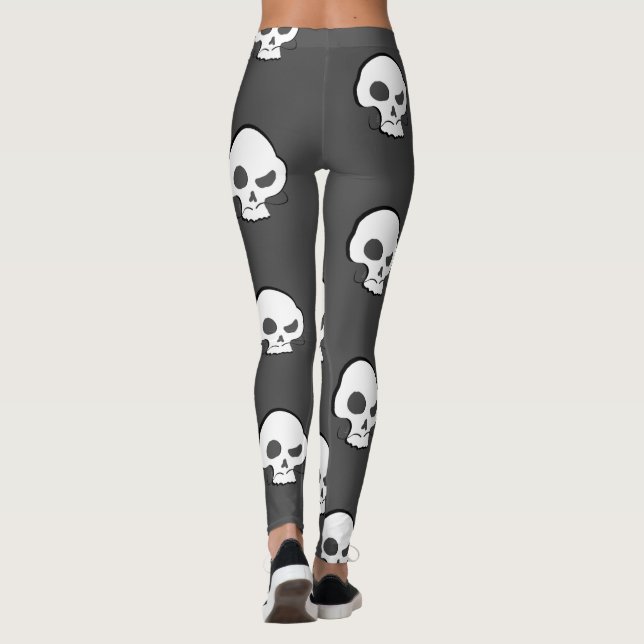 Skull and Moustache Leggings (Back)