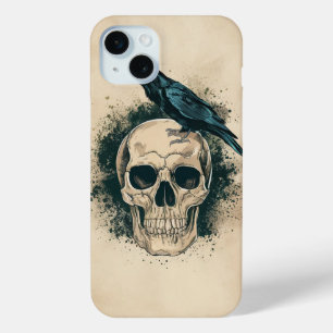 Skull and Raven iPhone 15 Mini Case