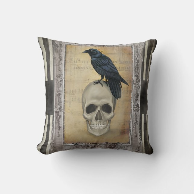 Skull and Raven Cushion (Front)