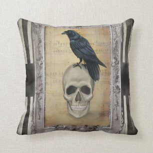 Skull and Raven Cushion