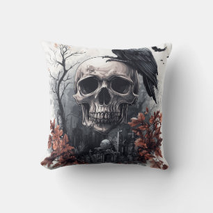 Skull and Raven Prophecy Cushion