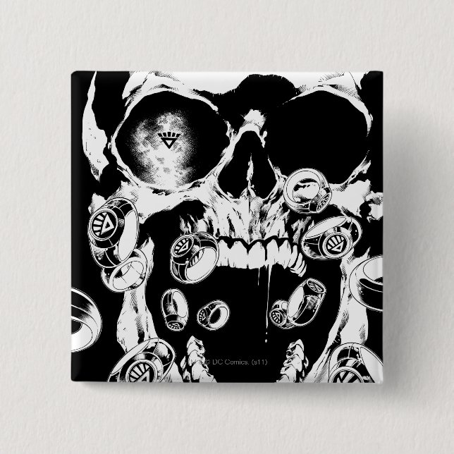 Skull and Rings 15 Cm Square Badge (Front)