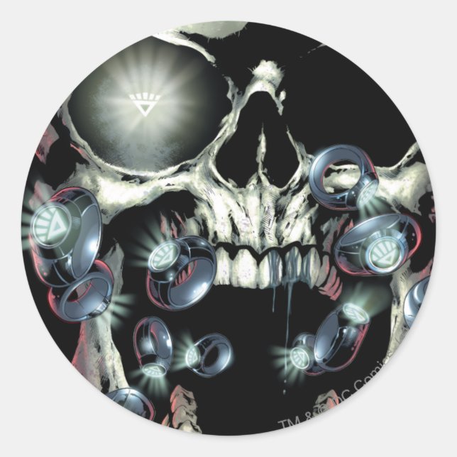 Skull and Rings - Colour Classic Round Sticker (Front)