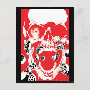 Skull and Rings - Red Postcard