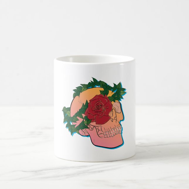 Skull and Rose Coffee Mug (Center)