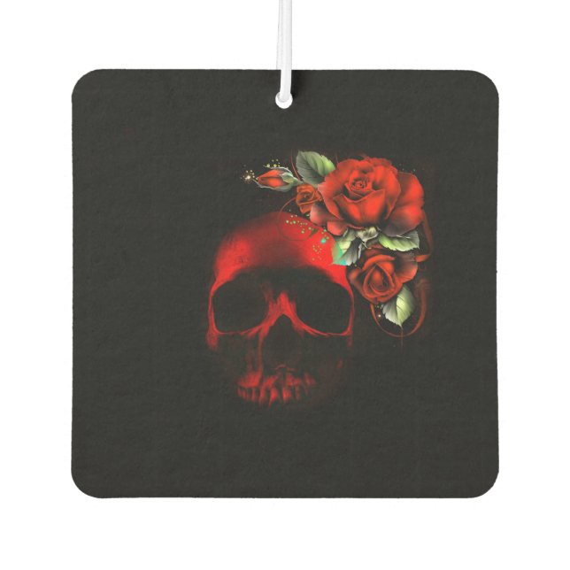 Skull and roses car air freshener (Front)
