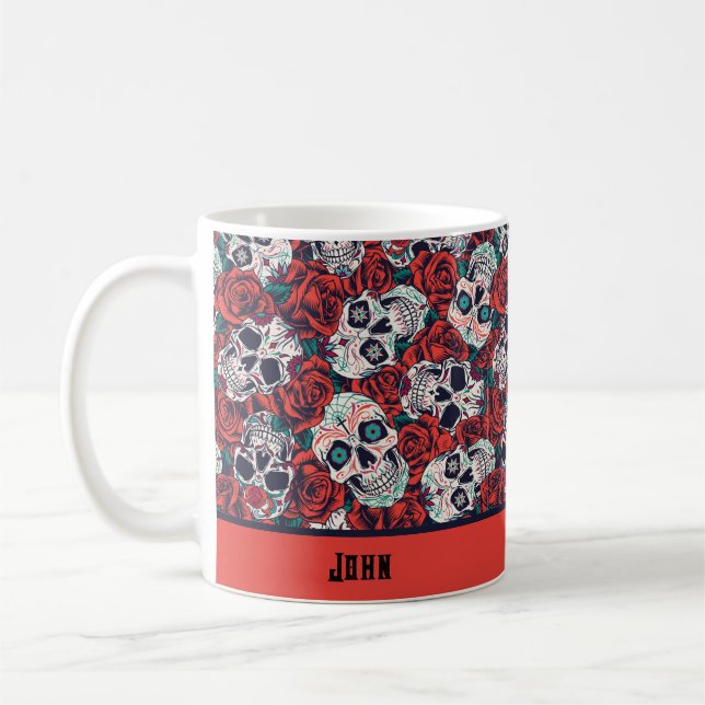 Skull and Roses Coffee Mug (Left)
