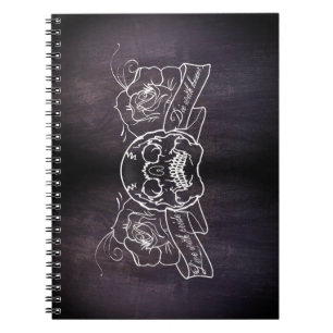 Skull and Roses Goth Punk Tattoo Style Notebook
