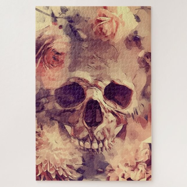 Skull and Roses Jigsaw Puzzle (Vertical)
