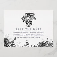 Skull and Roses Save the Date Announcement
