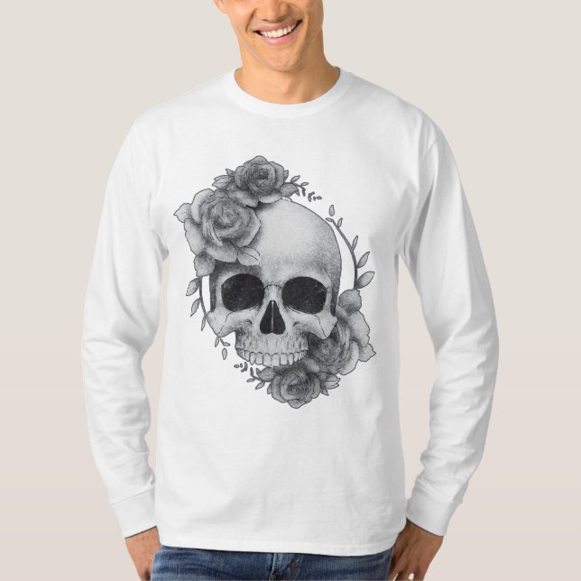 Skull and Roses Sketch T-Shirt (Front)