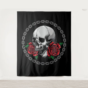 Skull and Roses Tapestry
