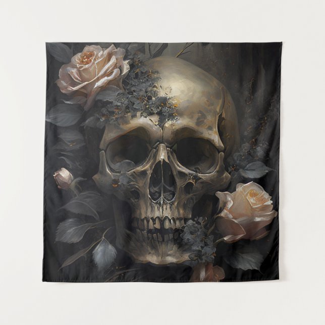 Skull and Roses Tapestry (Front)