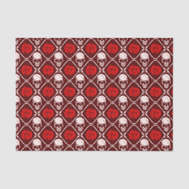 skull and roses tissue paper (Front)