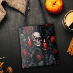 Skull and Roses Tote Bag