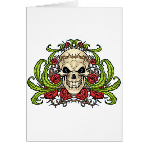 Skull and Roses with Crown Of Thorns by Al Rio