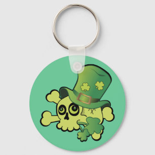 Skull and Shamrocks Key Ring