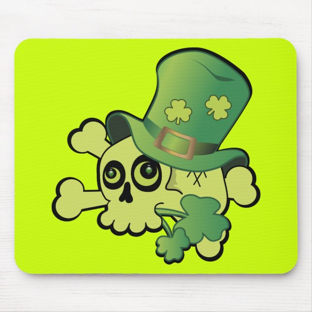 Skull and Shamrocks Mouse Pad (Front)