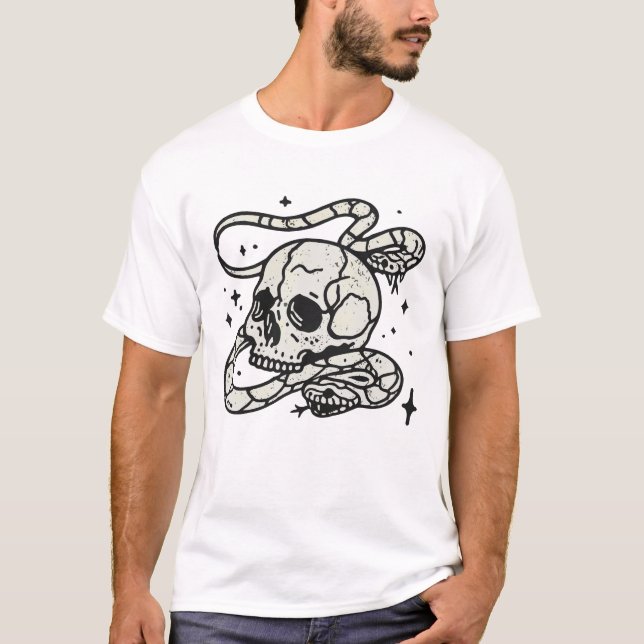 Skull And Snake  T-Shirt (Front)