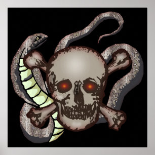 Skull and Snakes Poster