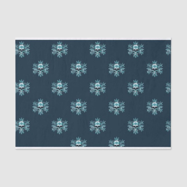 Skull and Snowflake Christmas Tissue Paper (Front)
