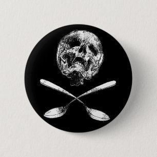 Skull and Spoons 6 Cm Round Badge