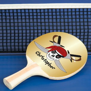Skull And Swords Design Ping Pong Paddle