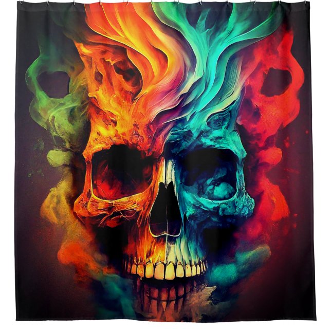 Skull Art Shower Curtain (Front)