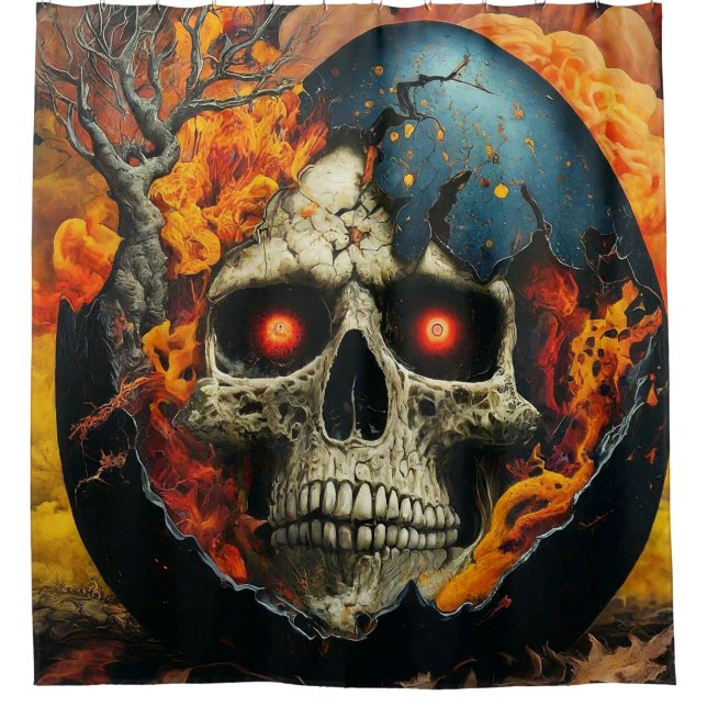 Skull Art Shower Curtain (Front)