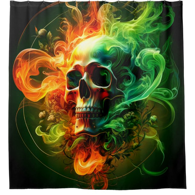 Skull Art Shower Curtain (Front)