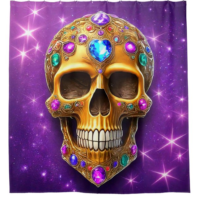 Skull Art Shower Curtain (Front)
