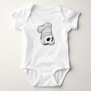 Skull as Cook with Chef hat Baby Bodysuit