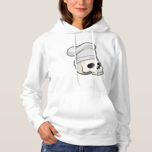 Skull as Cook with Chef hat Hoodie (Front)