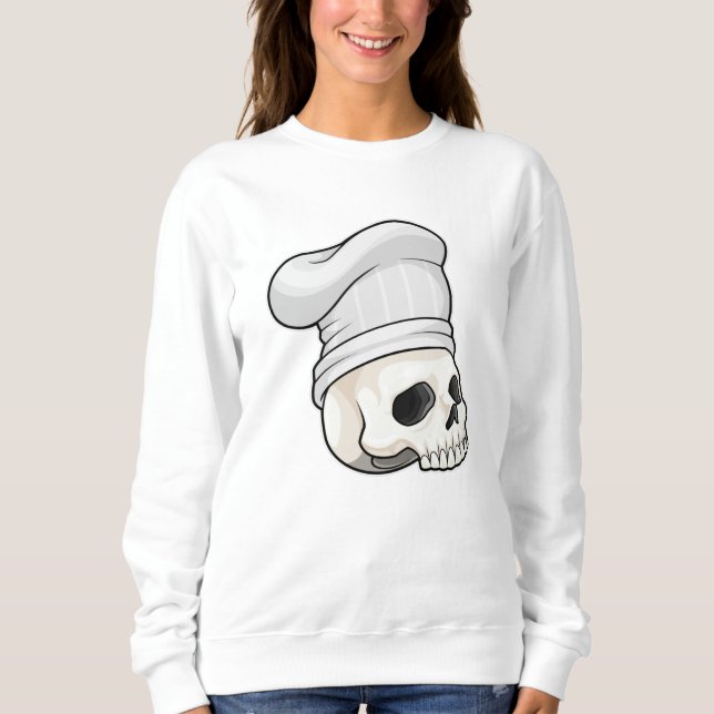 Skull as Cook with Chef hat Sweatshirt (Front)