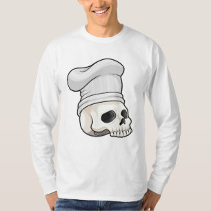 Skull as Cook with Chef hat T-Shirt