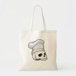 Skull as Cook with Chef hat Tote Bag