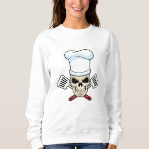 Skull as Cook with Cooking hat Sweatshirt