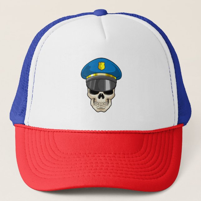 Skull as Police officer with Police hat (Front)