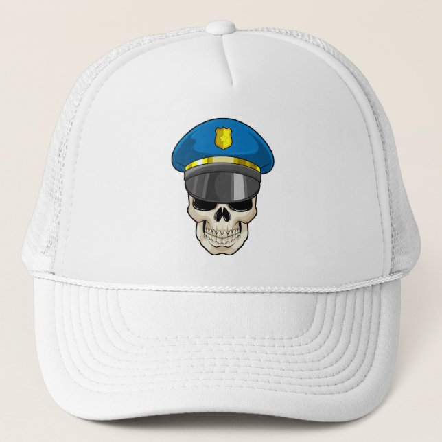 Skull as Police officer with Police hat (Front)