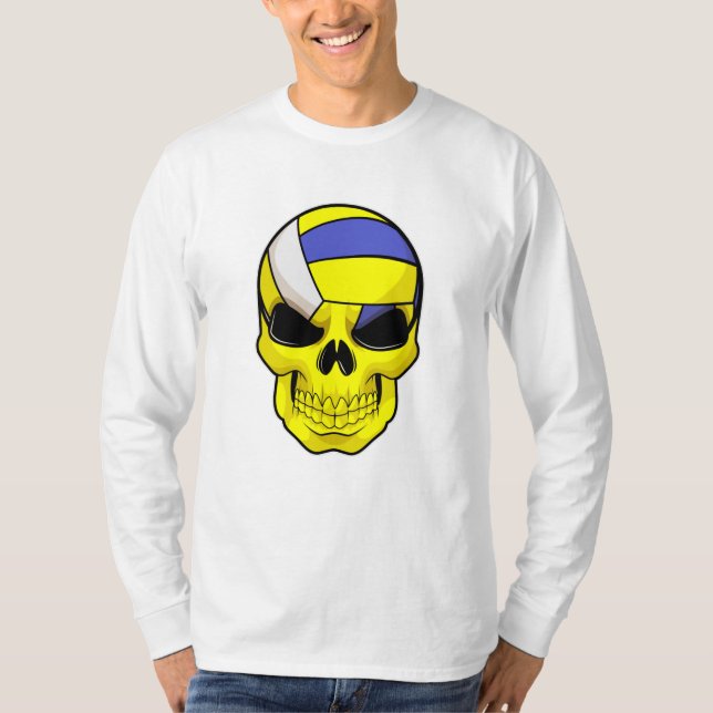 Skull as Volleyball player with Volleyball T-Shirt (Front)