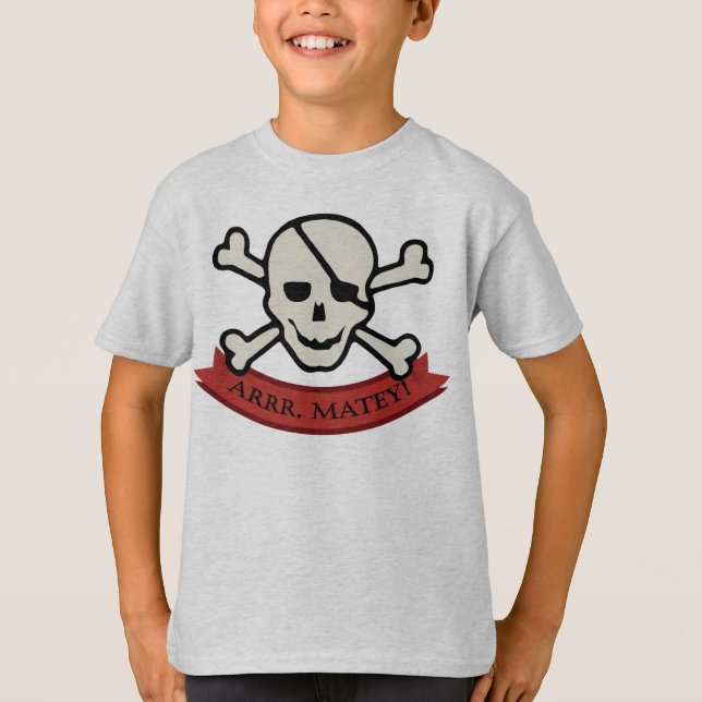 Skull - Ash Kids' Basic Hanes Tagless T-Shirt (Front)