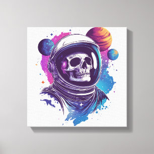Skull Astronaut Explorer Canvas Print
