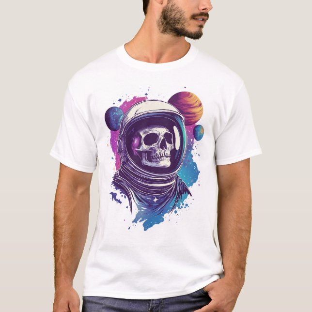 Skull Astronaut Explorer T-Shirt (Front)