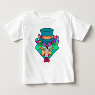 Skull at Chess with Chess piece Rook Baby T-Shirt