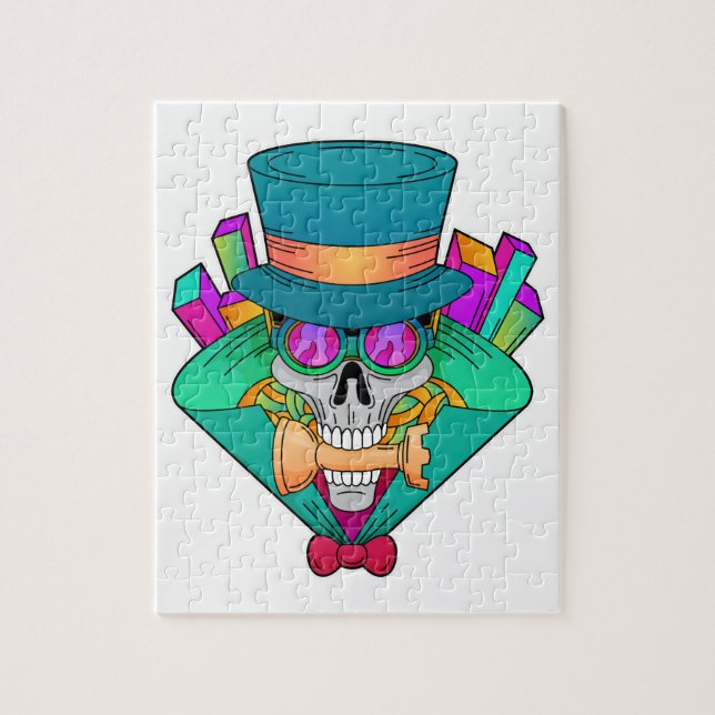 Skull at Chess with Chess piece Rook Jigsaw Puzzle (Vertical)