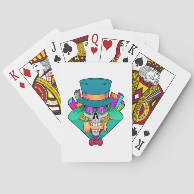 Skull at Chess with Chess piece Rook Playing Cards (Back)