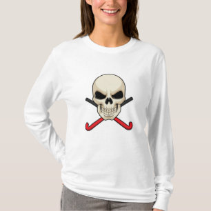 Skull at Hockey with Hockey bat T-Shirt